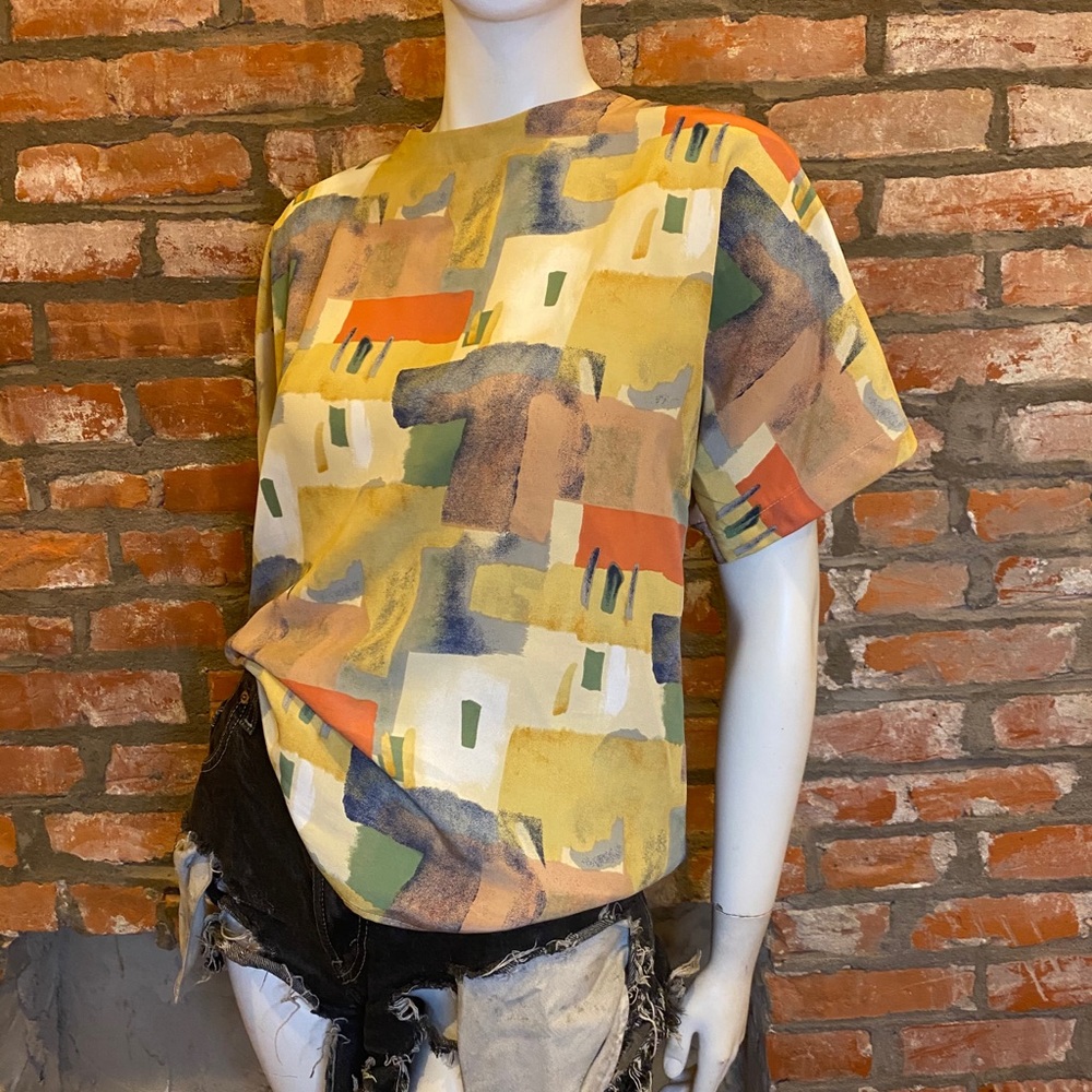 Vintage Abstract Print Top